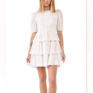 Free The roses Textured Ruffle tiered dress